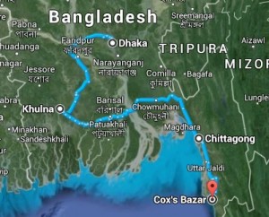 Bangladesh Trip Map